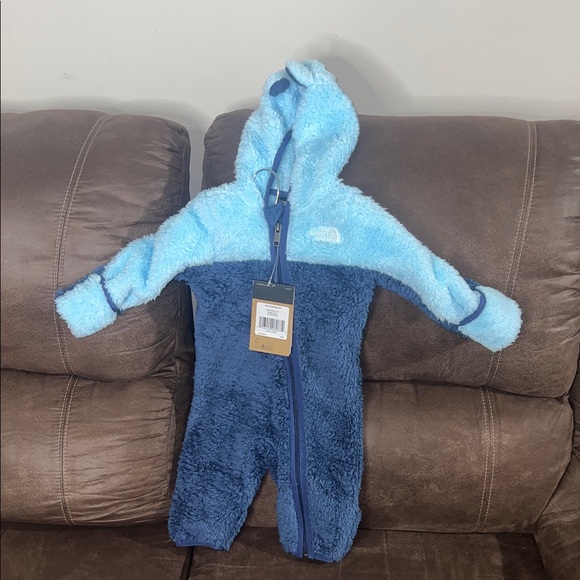 Other - The North face size 3-6 months NWT Blue Fleece Kids One Piece